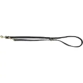 Trixie Pure adjustable lead, leather, M–L: 2 m/20 mm, black