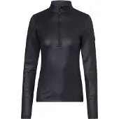 Rehall Damen Stretch Ski-Pullover SHINER-R mit Half-Zip-Kragen, schwarz, Größe M/38