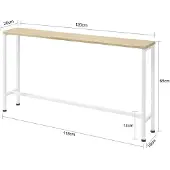 SoBuy Konsolentisch - Metall-Diele - Natur/Weiß - 120x65x20cm