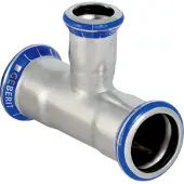 Geberit T-Stück Mapress Edelstahl, reduziert, Ø76,1x22x76,1mm, Pressmuffen, Edelstahl 1.4401, CIIR-Dichtung, 1 Stk.