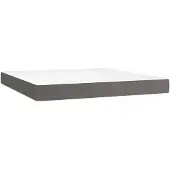 vidaXL Taschenfederkernmatratze Mittel Grau 160x200x20 cm Kunstleder