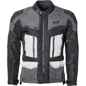 GMS Tigris wasserdichte Motorrad Textiljacke, schwarz/grau/weiß, M