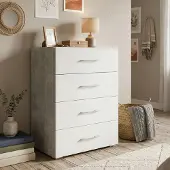 Dmora Kommode Primula 60x41x87 cm Grau 4 Schubladen