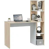 Dmora Schreibtisch Peekskill, 110 x 52 x 136 cm, Weiß und Eiche
