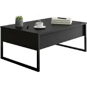 Dmora Couchtisch Canis 90x60x40h cm Schwarz mit Zeitungsfach
