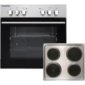Respekta Einbau-Herd-Set, 55 l Garraum, 4 Kochfelder - schwarz