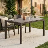 Dmora Gartentisch Giove 150x90x74 cm Braun 10 Plätze