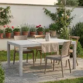 Dmora Gartentisch Giove 150x90x74 cm Weiß, 10 Plätze