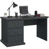 Dmora Schreibtisch Françoise 130x61,6x73,9 cm Grau 3 Schubladen