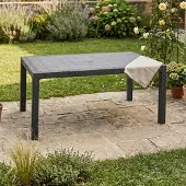 Dmora Outdoor-Tisch Pickering 94,5x160,5x75h cm Anthrazit-Schwarz, 6-Sitzer UV-beständig
