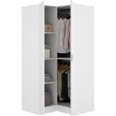 Dmora Kleiderschrank 2 Türen Elgon 90,5x184 cm Weiß