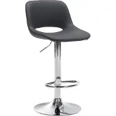 CLP Barhocker Camden Kunstleder drehbar und höhenverstellbar | Farbe schwarz Material Gestell Metall in Chromoptik