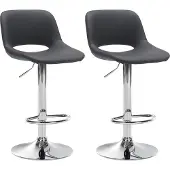 CLP 2er Set Barhocker Camden Kunstleder drehbar und höhenverstellbar | schwarz Farbe schwarz Material Gestell Metall in Chromoptik