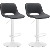 CLP 2er Set Barhocker Camden Kunstleder drehbar und höhenverstellbar | schwarz Farbe schwarz Material Gestell Metall matt weiss