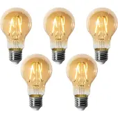 LUEDD 5er-Set E27 Dimmbare LED-Glühbirnen A60 Gold 3W 310 lm 2200K