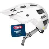 ABUS MTB-Helm MoDrop MIPS - robuster Fahrradhelm mit Aufprallschutz für Mountainbiker - individuelle Passform - Unisex - Weiß, S