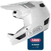 ABUS Downhill Helm HiDrop – ASTM-er Fullface Helm mit ABS-Außenschale für MTB: Downhill, Enduro und Bikepark – für Erwachsene und Jugendliche – Weiß, Größe L