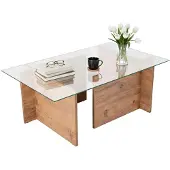 Dmora Couchtisch Illasi 105x65x40h cm Braun mit Zeitschriftenfach