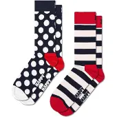 Happy socks Socken Classic Big Dots Unisex Dark Navy / White / Red (2er-Pack)-Schuhgröße 36 - 40