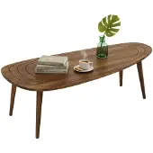 Dmora Wohnzimmertisch Beid, Niedriger Wohnzimmertisch, Kaffeeregal, Couchtisch für Sofa, 115x50h38 cm, Nussbaum