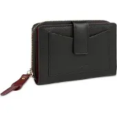Bugatti Geldbörse Viola Ladies Zip Wallet Black - Red schwarz