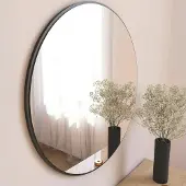 Dmora Spiegel Euterpe 60x60h cm Schwarz Struktur Glas