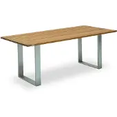 Niehoff - Teak-Gartentisch Noah - Edelstahl 160 x 95 cm Teak gebürstet Profilkufe