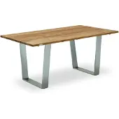 Niehoff - Teak-Gartentisch Noah - Edelstahl 160 x 95 cm Teak gebürstet Trapezkufe