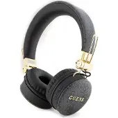 GUESS Wireless Bluetooth Headset 4G Metal Logo PolyurethanLeather Black, GUBH704GEMK