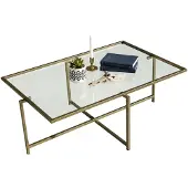 Dmora Couchtisch Dheneb 94x64x35h cm Gold Rechteckig
