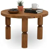 Dmora Wohnzimmertisch Pallas, Niedriger Wohnzimmertisch, Kaffeeregal, Couchtisch für Sofa, 60x60h40 cm, Eiche