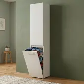 Dmora Mehrzweckschrank 2 Tür Agapanto 45x195 cm Weiß 2 Böden