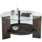Dmora Couchtisch Alnitak 75x75x40 cm Schwarz mit Zeitungsablage