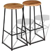 vidaXL Barhocker 2 Stk. Massivholz Teak