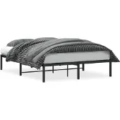 vidaXL Bettgestell Metall Schwarz 135x190 cm