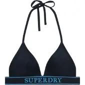 Superdry für Damen. W3010464A Bikini-Triangel Logo Marine (L), Strandbekleidung, Recyceltes Polyester