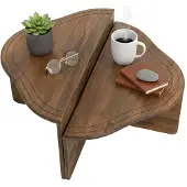 Dmora Wohnzimmertisch Juno, Niedriger Wohnzimmertisch, Kaffeeregal, Couchtisch für Sofa, 90x90h40 cm, Nussbaum