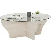 Dmora Couchtisch Almach 92x92x36h cm Weiß, mit Zeitungsablage