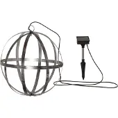 Star Trading Outdoor Solar-Leuchte Astri hängend oder liegend Metall silber Ø 30cm