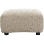 Miliboo - Pouf Hocker aus Stoff in Samtoptik strukturiert beige JOYA