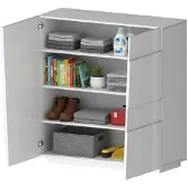 Dmora Mehrzweckgarderobe 2-türiger Ddescigli, Multifunktionsschrank, 2-türiger Schrank, 120x44h126 cm, Weiß