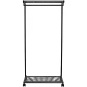 MAUL Garderobenständer MAULbolero, mit Rollen, Hut- & Schuhablage, B 780 x T 460 x H 1660 mm, Metall, schwarz