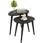 Dmora Couchtisch Azha 50x33x52h cm Schwarz Oval