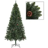 vidaXL Künstlicher Weihnachtsbaum mit Kiefernzapfen Grün 180 cm