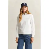 Gant für Damen. 4202586 Tonal Shield Rundhals-Sweatshirt in Gebrochenes Weiß (M), Lässig, Baumwolle