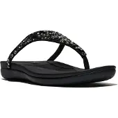 Original Brands FitFlop Solay Mixed-Crystal Toe-Post Sandals SCHWARZ 38