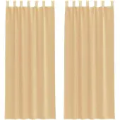 vidaXL Voile Vorhänge mit Stangentaschen 2 Stk. Sandfarbe