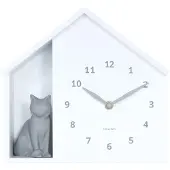 Karlsson - Wanduhr Sitting Cat - Weiß - 24.9x24.9x27cm