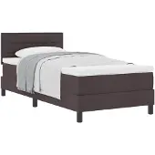 vidaXL Boxspringbett mit Kopfteil Dunkelbraun 90 x 190 cm Stoff