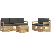 vidaXL Outdoor-Sofagarnitur 6 Stk. Weiß und Anthrazit Polyester